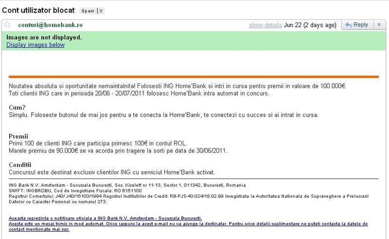 Emailul trimis clientilor ING, Foto: Hotnews