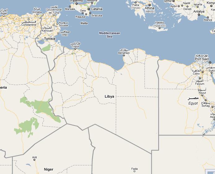 Libia - harta, Foto: Google Maps