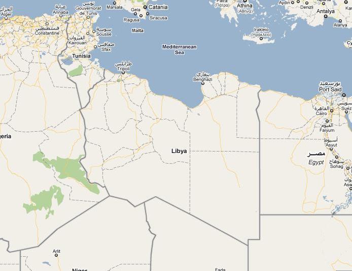 Libia - harta, Foto: Google Maps