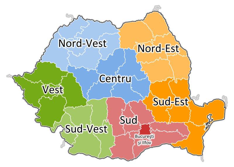 Cele 8 regiuni de dezvoltare functionale in prezent, Foto: Hotnews