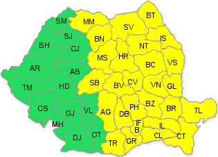 Cod galben 09 - 11 iunie, Foto: Administratia Nationala de Meteorologie