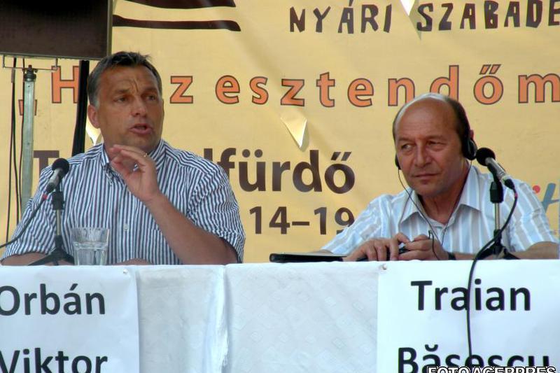 Viktor Orban si Traian Basescu la Balvanyos 2009, Foto: Hotnews