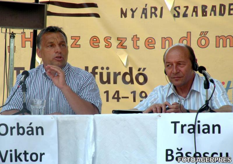 Viktor Orban si Traian Basescu la Balvanyos 2009, Foto: Hotnews