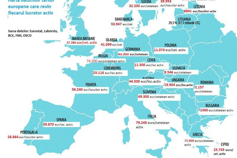 Harta datorii populatie activa, Foto: Hotnews