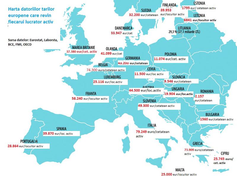 Harta datorii populatie activa, Foto: Hotnews