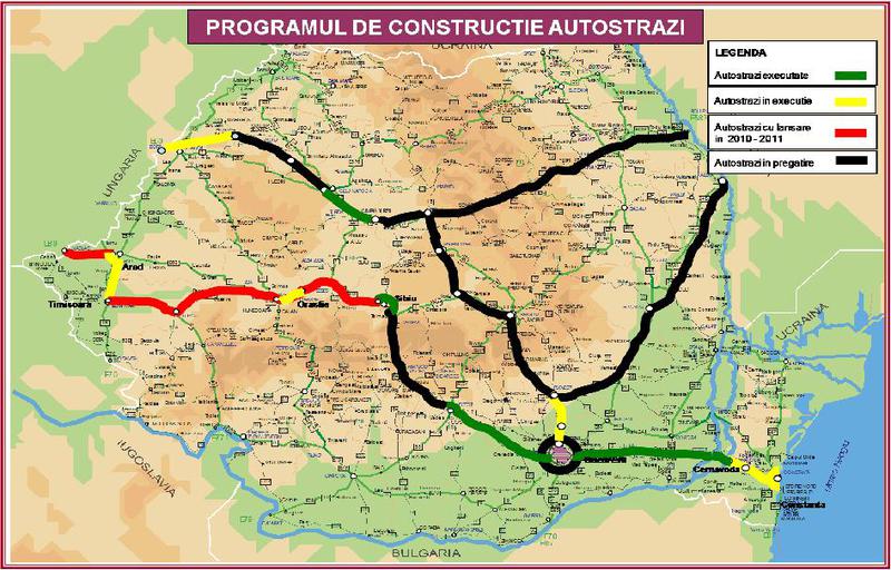 Harta autostrazilor care vor fi construite in Romania, Foto: Andreea Paul Vass