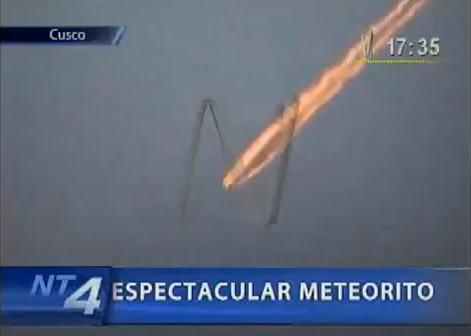 Meteorit deasupra orasului Cuzco, Foto: YouTube