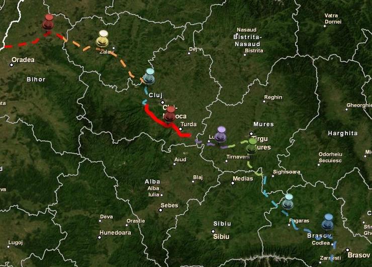 Tronsoanele Autostrazii Transilvania, Foto: ESRI Romania