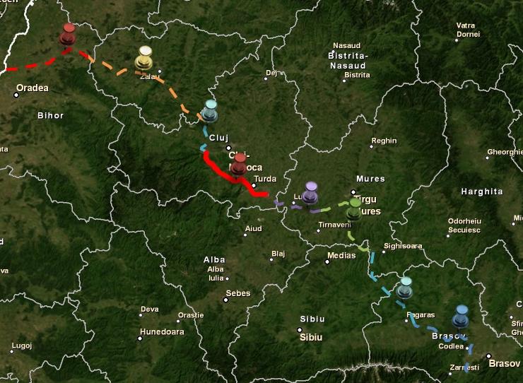 Tronsoanele Autostrazii Transilvania, Foto: ESRI Romania
