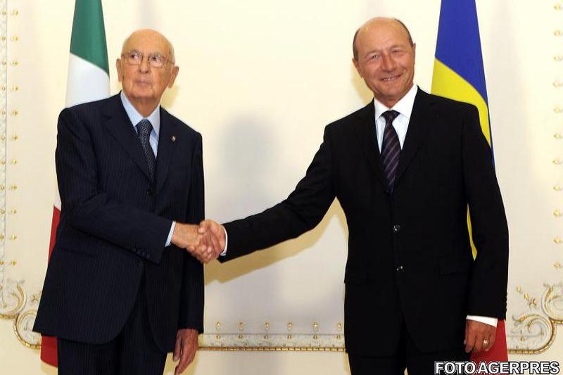 Traian Basescu si Giorgio Napolitano, la Palatul Cotroceni, Foto: Agerpres
