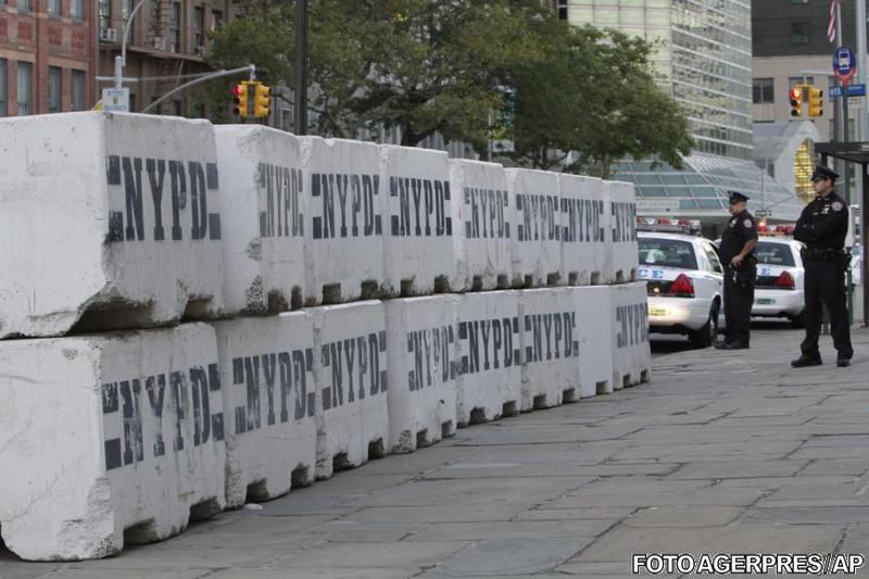 Masuri de securitate ale Politiei din New York, in fata sediului ONU, Foto: Agerpres/AP