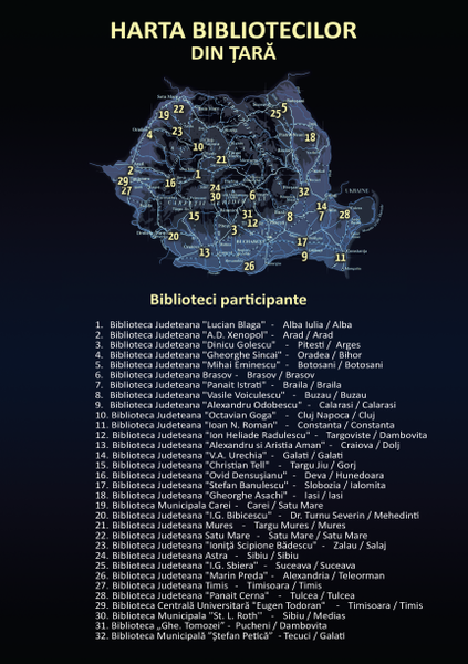 harta Noaptea Bibliotecilor (prin tara), Foto: noapteabibliotecilor.ro