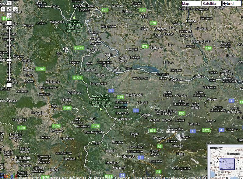 Localizarea Nis si Deveselu, Foto: Google Maps