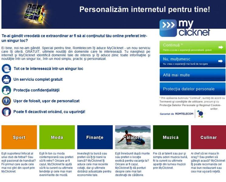 MyClicknet, Foto: Romtelecom