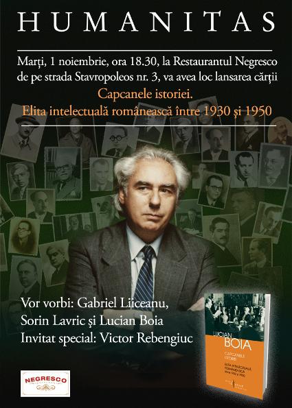 afis lansare Lucian Boia, Foto: Editura Humanitas