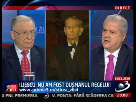 Ion Iliescu si Adrian Nastase, la Antena 3, Foto: captura Antena 3