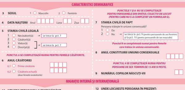 Formular, Foto: captura recensamantromania.ro