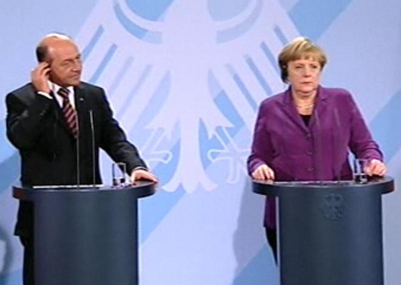 Traian Basescu si Angela Merkel, Foto: Hotnews