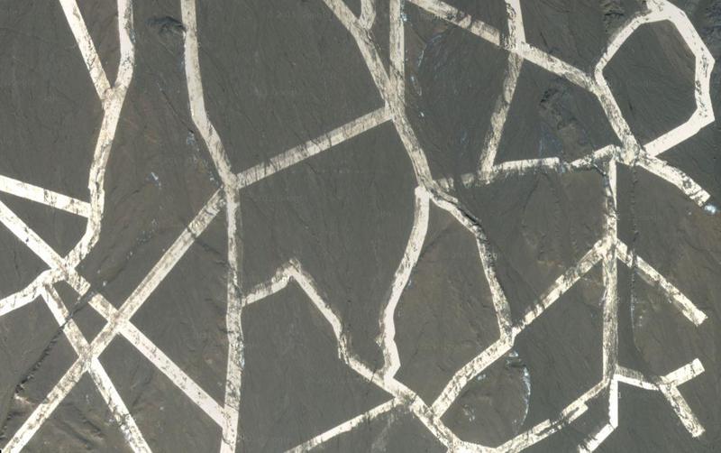 Liniile din desertul Gobi, Foto: Google Maps