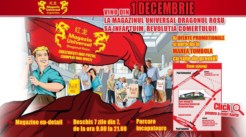 Reclama pentru Magazinul Universal Dragonul Rosu, Foto: Hotnews