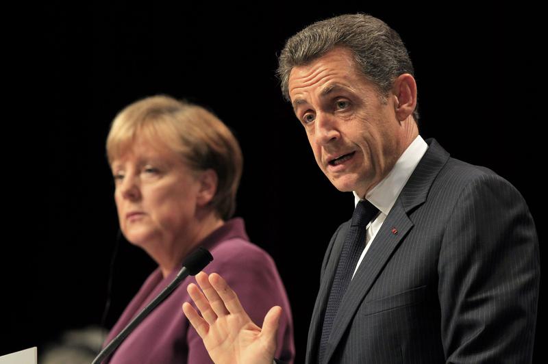 Sarkozy si Merkel, la finalul intalnirii, Foto: Reuters