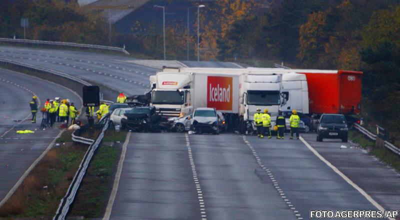 Accident cu 27 masini in Somerset, Marea Britanie, Foto: Agerpres/AP