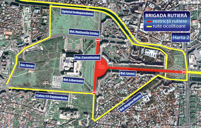 Harta restrictii revelion 2, Foto: Politia Capitalei