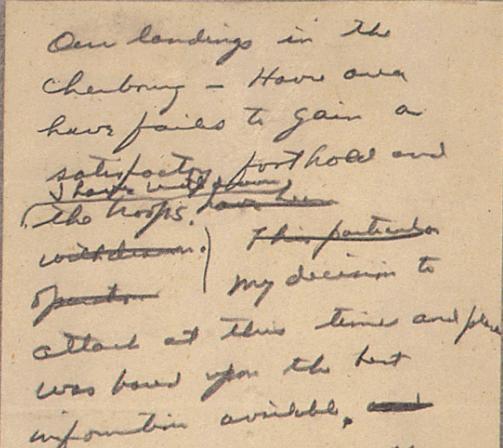 Fragment din discursul lui Eisenhower, Foto: Arhivele nationale ale SUA