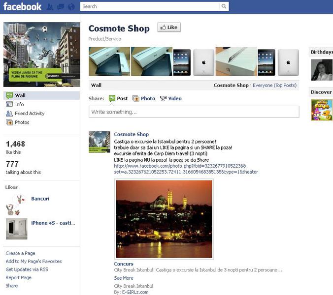 Inselatorie pe Facebook cu imaginea Cosmote, Foto: Hotnews