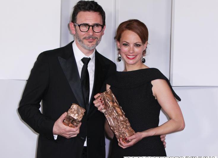 Regizorul Michel Hazanavicius si actrita Berenico Bejo, laureati Cesar, Foto: Agerpres/Xinhua