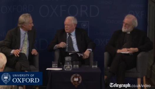 Richard Dawkins (st.), Sir Anthony Kenny si Dr. Rowan Williams, Foto: Captura Telegraph