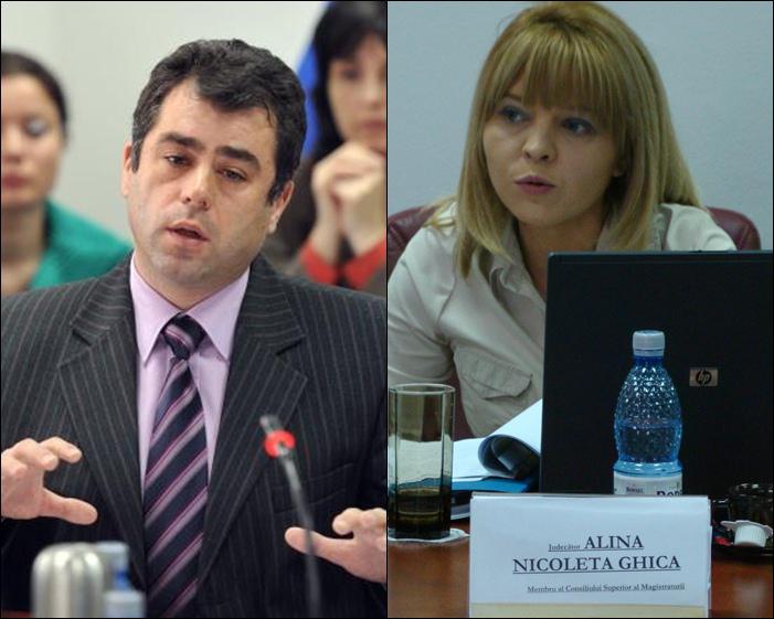 Horatius Dumbrava (fost presedinte CSM) si Alina Ghica (actual presedinte), Foto: Colaj foto: Agerpres / Infocsm