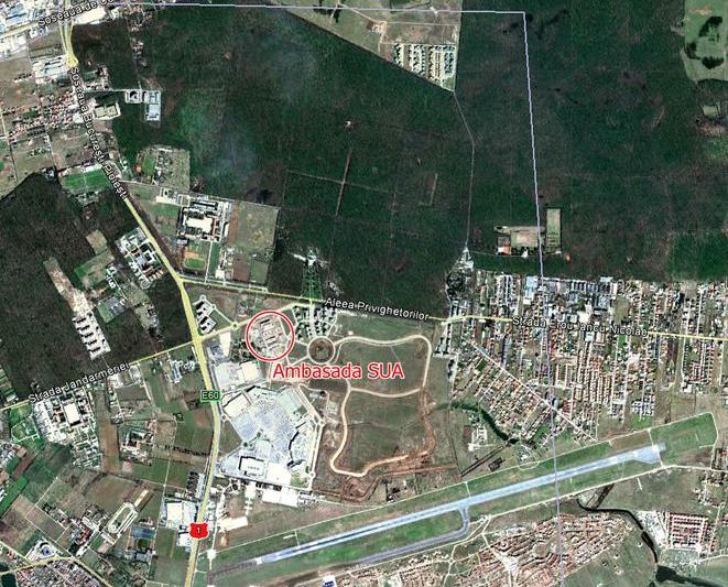 Ambasada SUA - Locatie, Foto: Google Earth