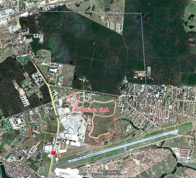 Ambasada SUA - Locatie, Foto: Google Earth