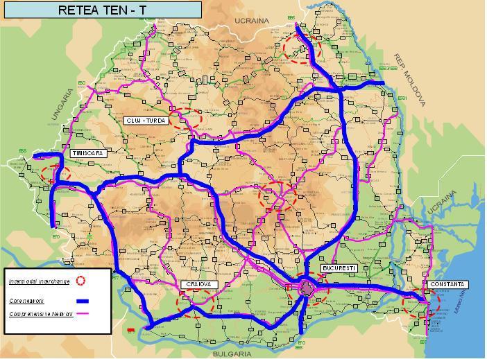 Retea TEN-T pe teritoriul Romaniei-Proiect, Foto: Ministerul Transporturilor