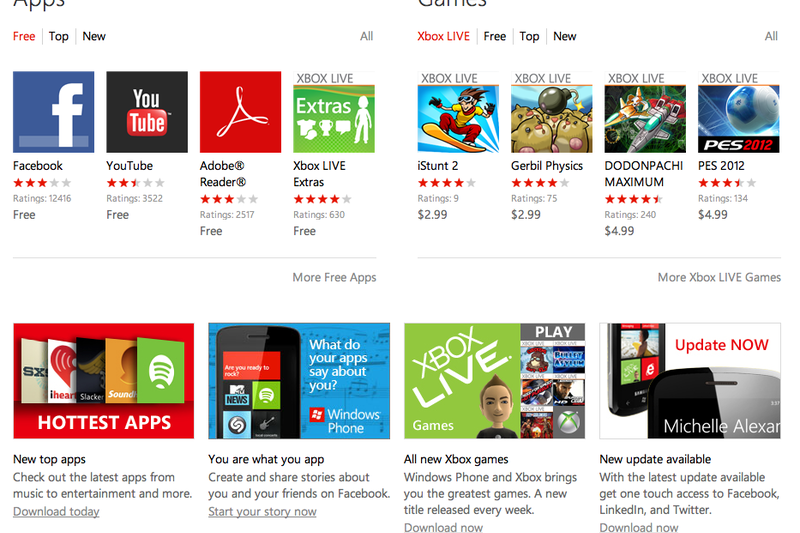 Windows Phone Marketplace, Foto: Hotnews