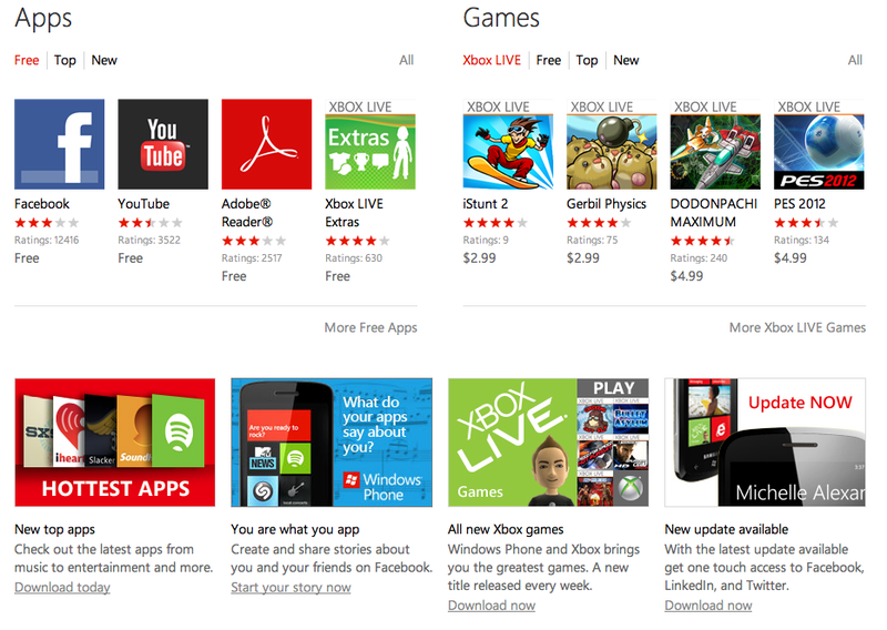 Windows Phone Marketplace, Foto: Hotnews