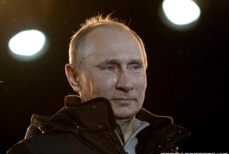 Vladimir Putin, cu lacrimi in ochi dupa castigarea alegerilor in 2012, Foto: Agerpres/AP