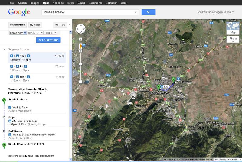 Google Transit in Brasov, Foto: Hotnews