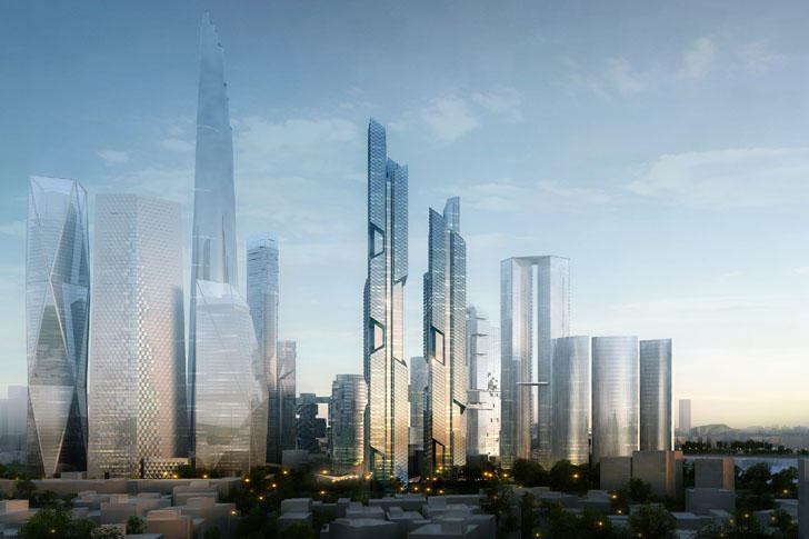 Cele doua turnuri sunt acoperite de „solzi“ care contribuie la ventilarea naturala a cladirilor, Foto: Smith & Gill