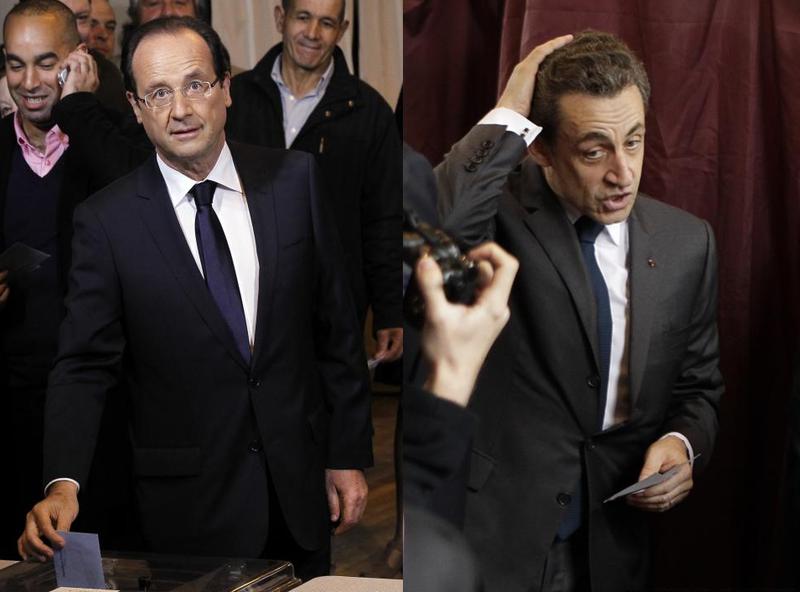 Francois Hollande vs. Nicolas Sarkozy (la urne), Foto: Agerpres (colaj HotNews)