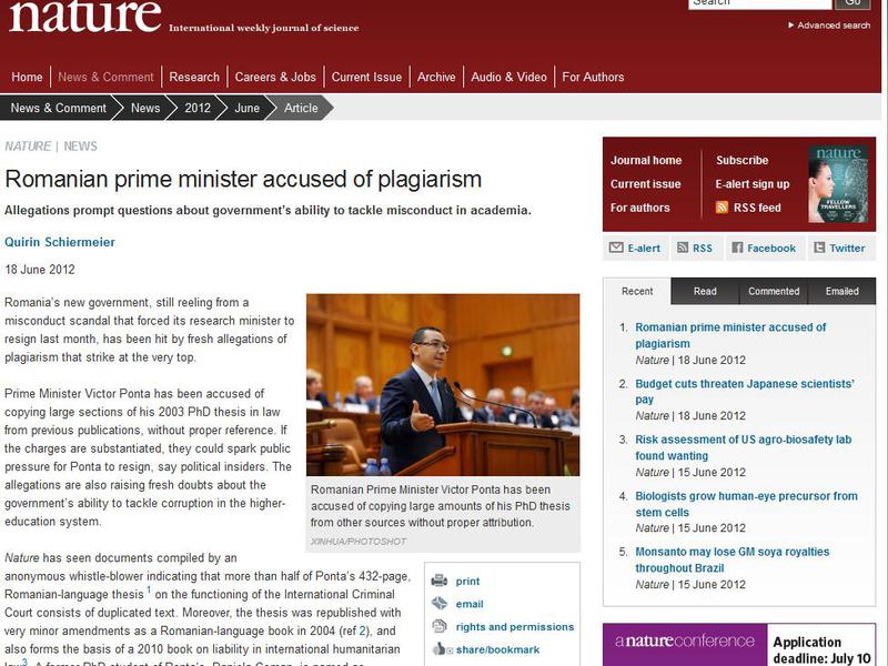 Articolul din Nature, Foto: Captura Nature