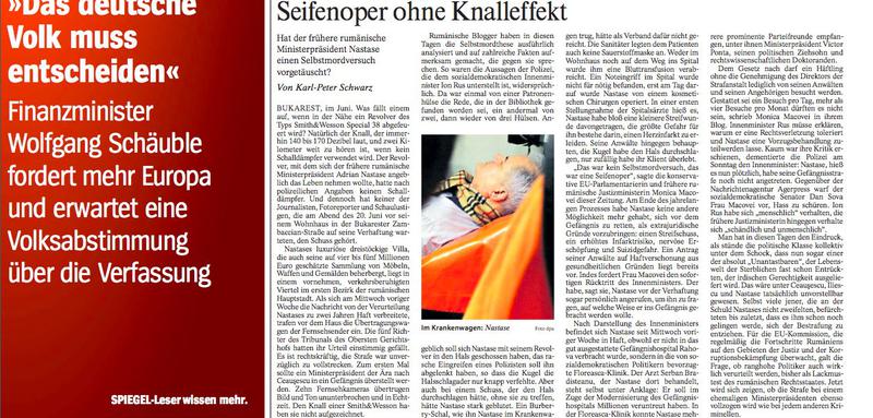 Presa germana despre cazul Nastase, Foto: editia tiparita FAZ