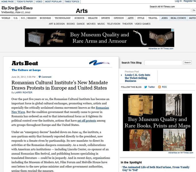 New York Times despre ICR, Foto: Hotnews