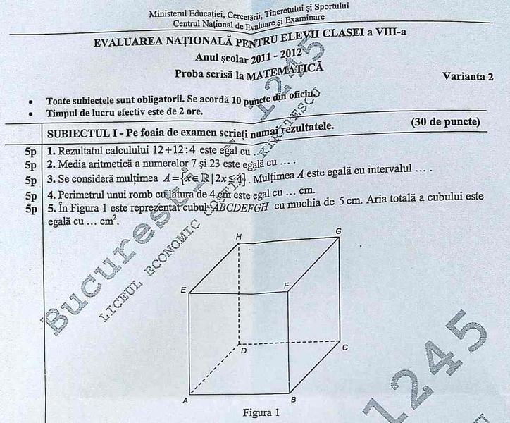 Subiectele la Matematica, Foto: Hotnews