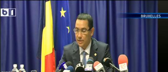 Victor Ponta la Bruxelles, Foto: Captura B1TV