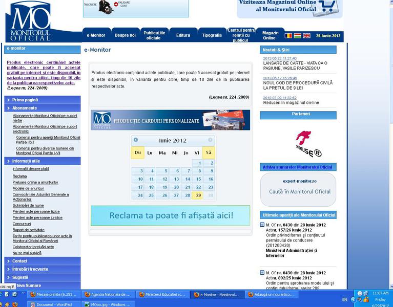 Monitorul Oficial - nu se poate accesa ordinul MECTS, Foto: Hotnews
