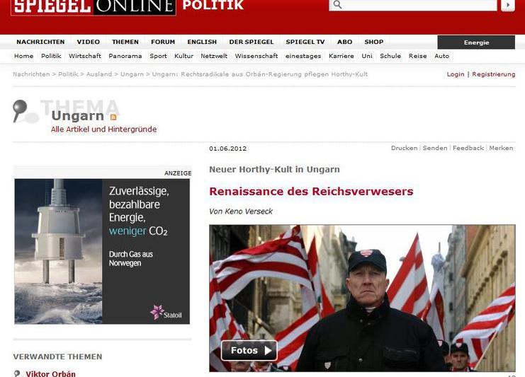 Captura articol despre Ungaria, Foto: Spiegel Online