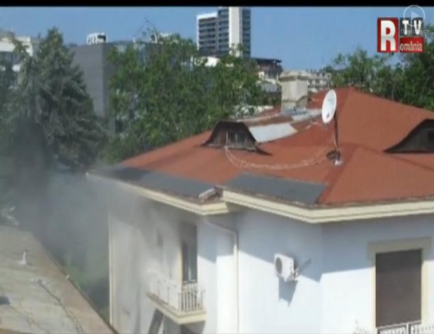 Casa din Kiseleff 45, arsa, Foto: Captura RomaniaTV