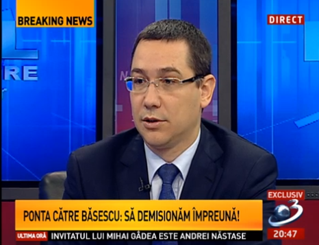 Victor Ponta la Antena 3, Foto: Captura Antena 3